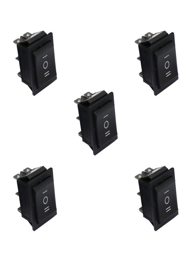 إلكترونيك سبايسس مفتاح تشغيل إلكتروني أسود اللون، ثنائي القطب ثنائي الرمية، ثلاثي الأوضاع (تشغيل-إيقاف-تشغيل)، 16 أمبير، 250 فولت تيار متردد / 20 أمبير، 125 فولت تيار متردد، مفتاح طاقة متين بستة أوضاع، مناسب للسيارات والقوارب والشاحنات، عبوة من 5 قطع - Image 4